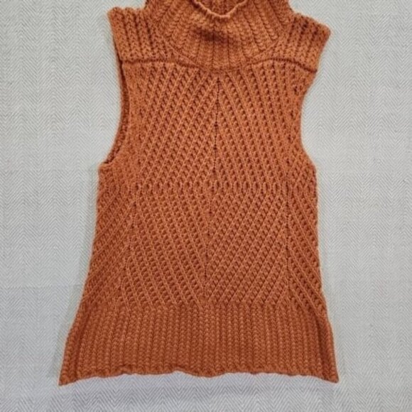 Cottagecore Crochet Pullover Blouse Medium Old Money Quiet Luxury Brown Y2K - Picture 1 of 12